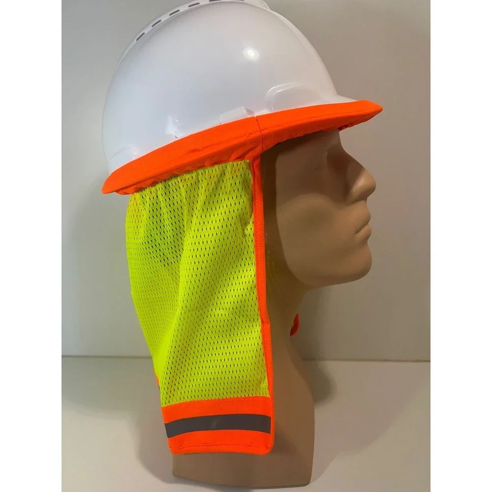 Hard Hat Safety Neck Shade Helmet Sun Shield Hi Viz Reflective Free Gaiter Mask